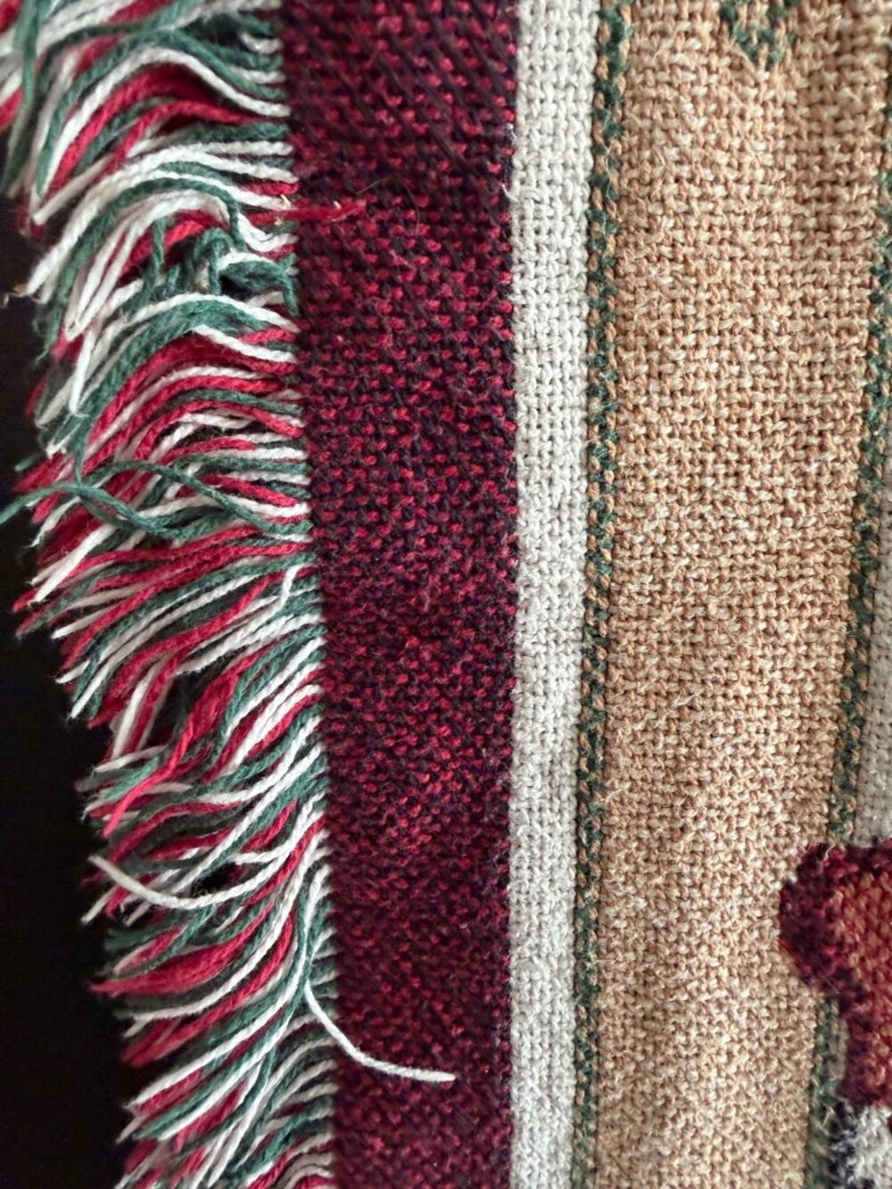 Vintage Fieldcrest Antique Toys Cotton Christmas Tapestry Throw Blanket 46 X 68 - Picture 10 of 13
